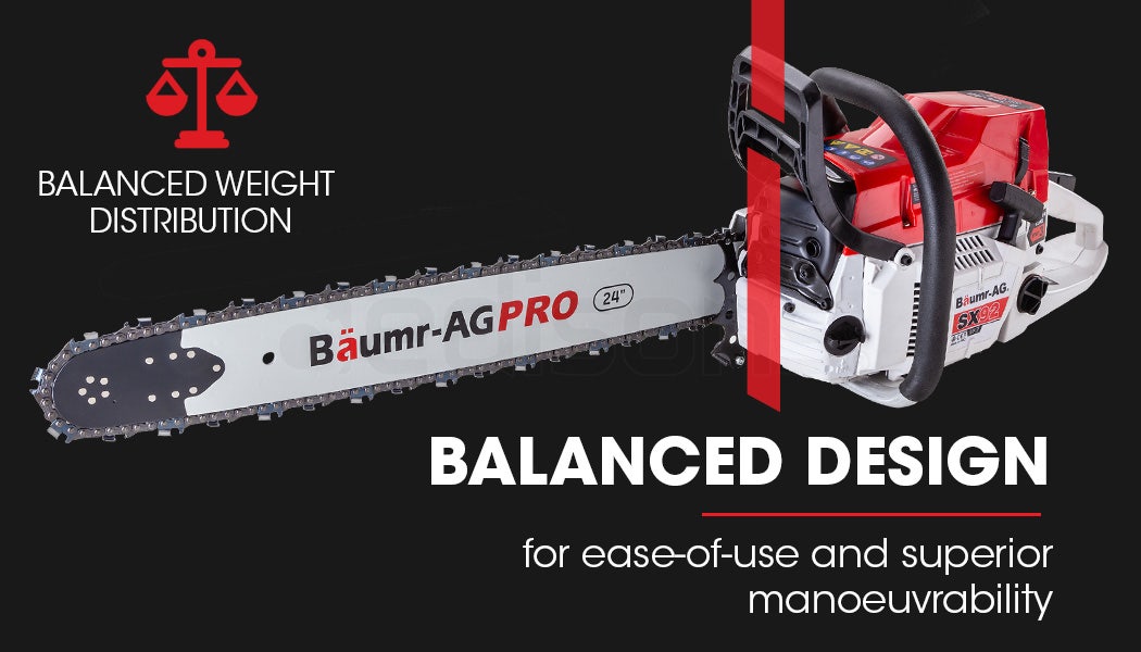 Chainsaws: BAUMR-AG Petrol Commercial Chainsaw 24 Bar E-Start Chain Saw Top Handle Pruning