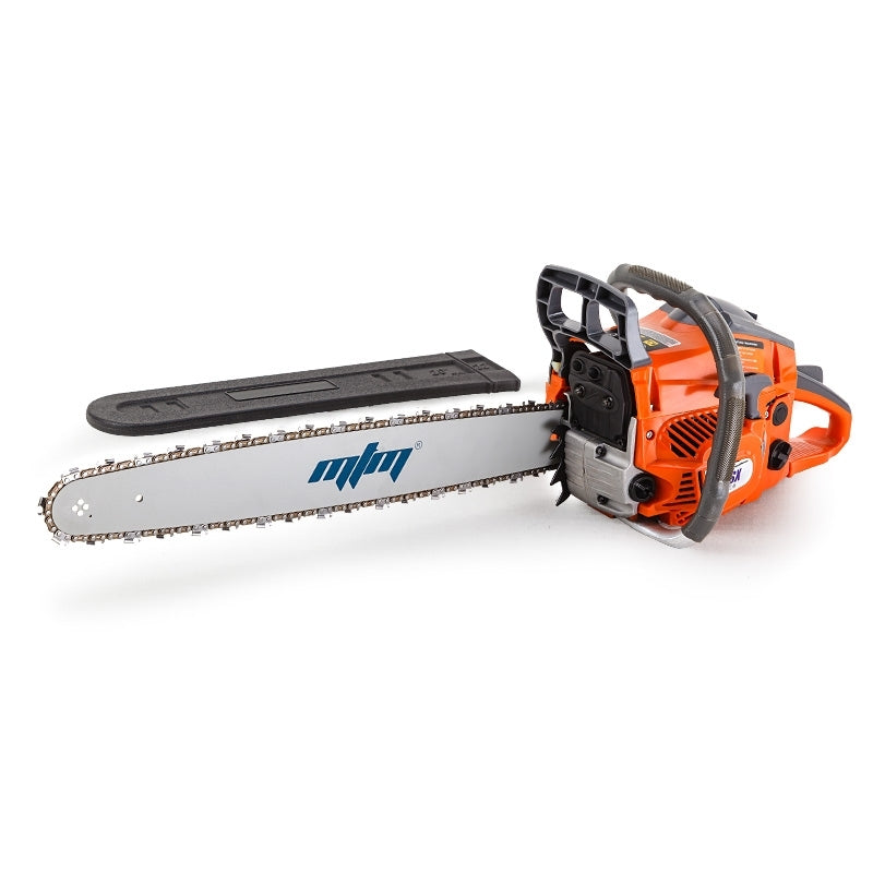 Chainsaws: MTM Petrol Commercial Chainsaw 22 Bar E-Start Tree Pruning Chain Saw Top Handle