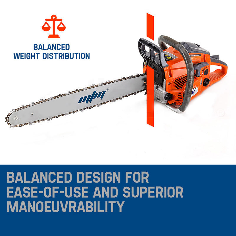 Chainsaws: MTM Petrol Commercial Chainsaw 22 Bar E-Start Tree Pruning Chain Saw Top Handle