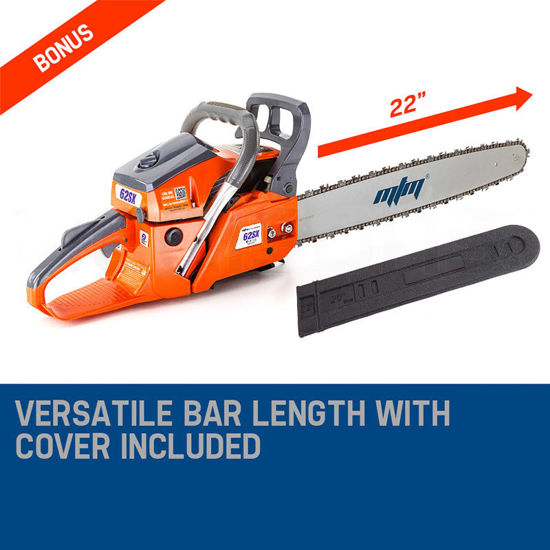 Chainsaws: MTM Petrol Commercial Chainsaw 22 Bar E-Start Tree Pruning Chain Saw Top Handle