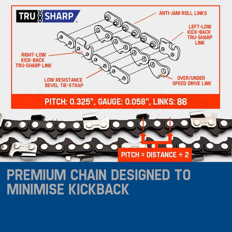 Chainsaws: MTM Petrol Commercial Chainsaw 22 Bar E-Start Tree Pruning Chain Saw Top Handle