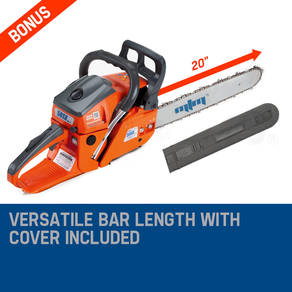 Chainsaws: MTM Chainsaw Petrol Commercial 20 Bar E-Start Tree Pruning Chain Saw HP