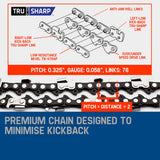 Chainsaws: MTM Chainsaw Petrol Commercial 20 Bar E-Start Tree Pruning Chain Saw HP