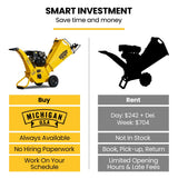 Outdoor Power Equipment: MICHIGAN 7HP 212cc Petrol Wood Chipper, Tree Mulcher - Raptor 1100