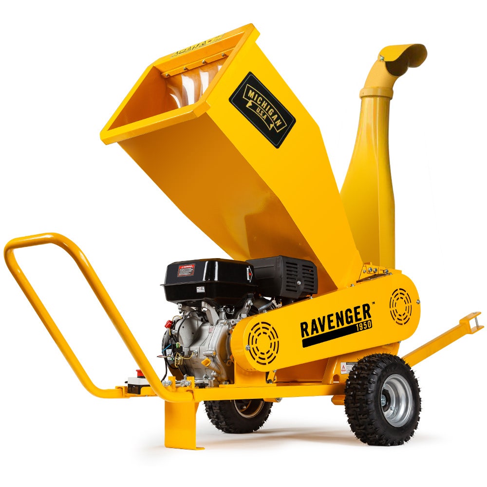 MICHIGAN 18HP 420cc Petrol Commercial Wood Chipper, Towable, Tree Mulcher - Ravenger 1950