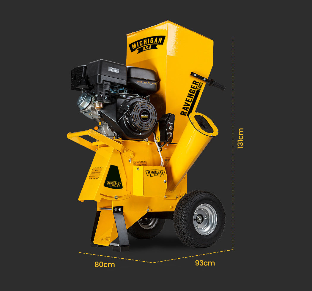 MICHIGAN 18HP 420cc Petrol Commercial Wood Chipper
