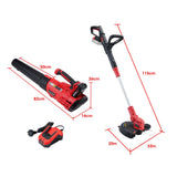 Outdoor Power Equipment: BAUMR-AG 20V Cordless Line Trimmer Electric Whipper Snipper & Leaf Blower Combo Kit Battery Charger