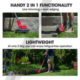 Outdoor Power Equipment: BAUMR-AG 20V Cordless Line Trimmer Electric Whipper Snipper & Leaf Blower Combo Kit Battery Charger