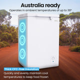 Freezers: GECKO 100L Portable Chest Freezer, 12V/24V/240V for Motorhome and Caravan, White