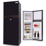 Camping Appliances: GECKO 142L Upright Portable Fridge / Freezer, 12V/24V for Motorhome and Caravan, Black