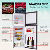 Camping Appliances: GECKO 142L Upright Portable Fridge / Freezer, 12V/24V for Motorhome and Caravan, Black