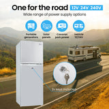 Camping Appliances: GECKO 142L Upright Portable Fridge / Freezer, 12V/24V for Motorhome and Caravan, Silver
