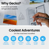 Camping Appliances: GECKO 160L Upright Portable Fridge / Freezer, 12V/24V for Motorhome and Caravan, Silver