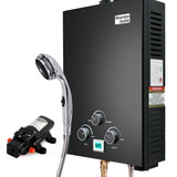 Portable Toilets & Showers: Thermomate Portable Gas Outdoor Camping Hot Water Heater System, with 12V Pump, Shower Head, Black