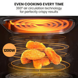 Air Fryers: EUROCHEF 6.5L Air Fryer, Electric Digital Airfryer with Glass Container, Black