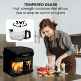 Air Fryers: EUROCHEF 6.5L Air Fryer, Electric Digital Airfryer with Glass Container, Black