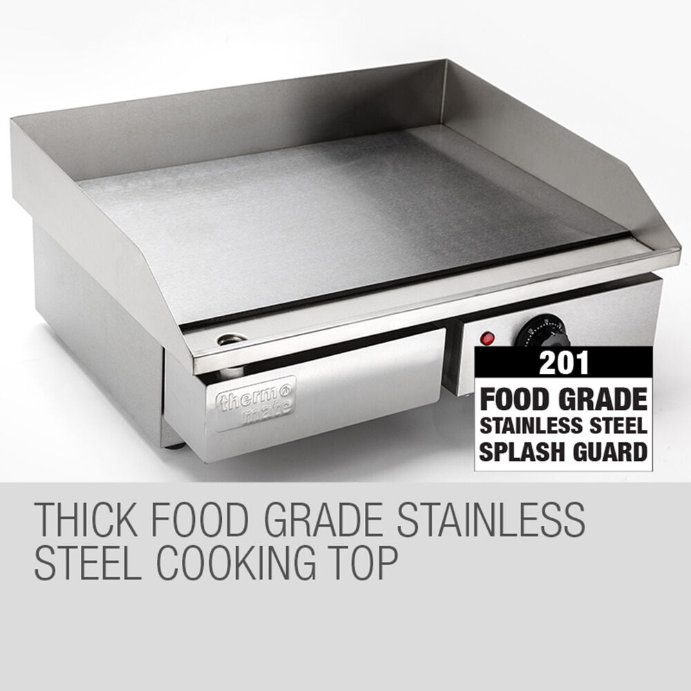 BBQs & Accessories: THERMOMATE Electric Griddle Grill BBQ Hot Plate Commercial Stainless Steel