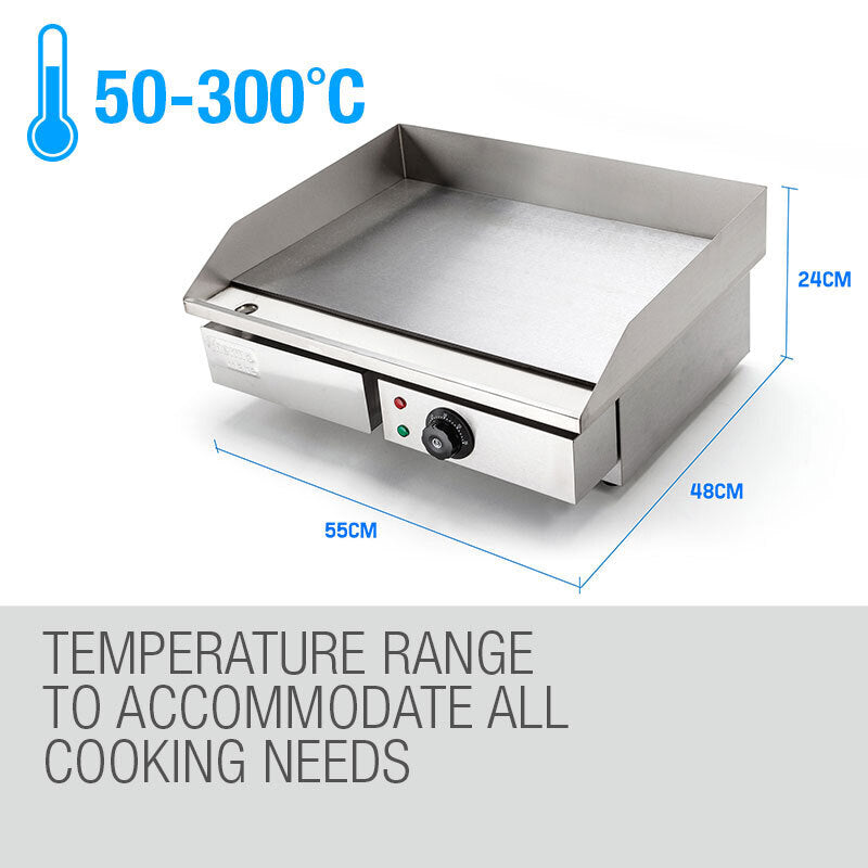 BBQs & Accessories: THERMOMATE Electric Griddle Grill BBQ Hot Plate Commercial Stainless Steel