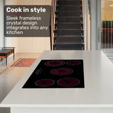 Cooktops & Stoves: EuroChef 90cm 5 Zone Ceramic Cooktop, 8900W Electric, FlexiZone Adjustable Size Hobs, Touch Controls