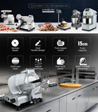 Speciality Appliances: EUROCHEF 8 Inch Commercial Meat Slicer 280W Electric Food Cutting Machine, Deli Shaver Cutter 200mm