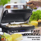Toasters & Grills: EUROCHEF EUC-CG7 Smart Multi Contact Grill Sandwich Panini Press Maker Fast Cafe Style