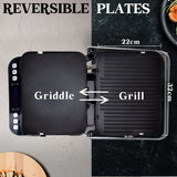 Toasters & Grills: EUROCHEF EUC-CG7 Smart Multi Contact Grill Sandwich Panini Press Maker Fast Cafe Style