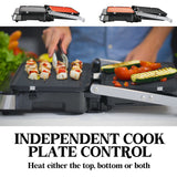 Toasters & Grills: EUROCHEF Smart Multi Contact Grill Sandwich Press Panini Waffle Maker Griddle Stainless Steel