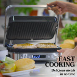 Toasters & Grills: EUROCHEF Smart Multi Contact Grill Sandwich Press Panini Waffle Maker Griddle Stainless Steel