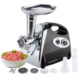 Speciality Appliances: EUROCHEF Electric Meat Grinder, Stainless Steel Mincer Sausage Filler Kibbe Maker, Black