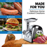 Speciality Appliances: EUROCHEF Electric Meat Grinder, Stainless Steel Mincer Sausage Filler Kibbe Maker, Black