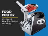 Speciality Appliances: EUROCHEF Electric Meat Grinder, Stainless Steel Mincer Sausage Filler Kibbe Maker, Black