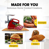 Speciality Appliances: EUROCHEF Electric Meat Grinder, Stainless Steel Mincer Sausage Filler Kibbe Maker, Red