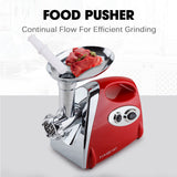 Speciality Appliances: EUROCHEF Electric Meat Grinder, Stainless Steel Mincer Sausage Filler Kibbe Maker, Red