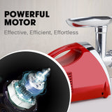 Speciality Appliances: EUROCHEF Electric Meat Grinder, Stainless Steel Mincer Sausage Filler Kibbe Maker, Red