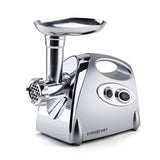 Speciality Appliances: EUROCHEF Electric Meat Grinder, Stainless Steel Mincer Sausage Filler Kibbe Maker, Silver