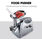 Speciality Appliances: EUROCHEF Electric Meat Grinder, Stainless Steel Mincer Sausage Filler Kibbe Maker, Silver