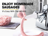 Speciality Appliances: EUROCHEF Electric Meat Grinder, Stainless Steel Mincer Sausage Filler Kibbe Maker, Silver