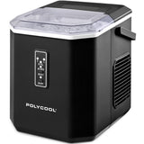 Ice Makers: POLYCOOL Portable Ice Maker Machine, Automatic, 12kg/day,  Auto Clean, with Scoop and Removable Basket, Black
