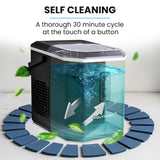 Ice Makers: POLYCOOL Portable Ice Maker Machine, Automatic, 12kg/day,  Auto Clean, with Scoop and Removable Basket, Black