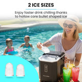 Ice Makers: POLYCOOL Portable Ice Maker Machine, Automatic, 12kg/day,  Auto Clean, with Scoop and Removable Basket, Black