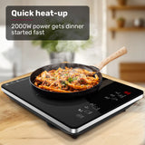 Cooktops & Stoves: EUROCHEF Induction Cooktop, 2000W, 9 Heat Levels, Fast Electric Portable Cooker, Touch Controls