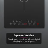Cooktops & Stoves: EUROCHEF Induction Cooktop, 2000W, 9 Heat Levels, Fast Electric Portable Cooker, Touch Controls
