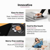 Cooktops & Stoves: EUROCHEF Induction Cooktop, 2000W, 9 Heat Levels, Fast Electric Portable Cooker, Touch Controls