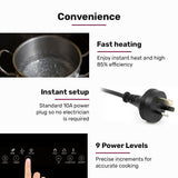 Cooktops & Stoves: EUROCHEF Induction Cooktop, 2000W, 9 Heat Levels, Fast Electric Portable Cooker, Touch Controls