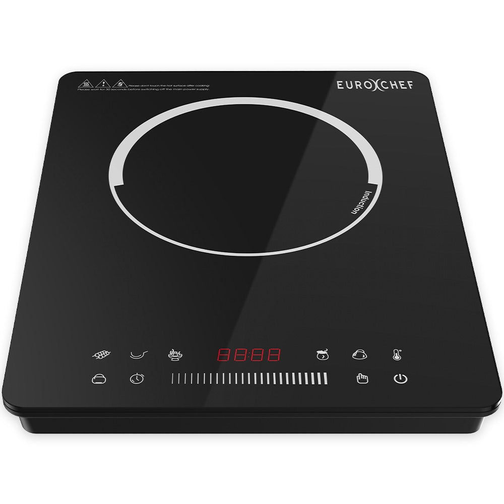 EUROCHEF Induction Benchtop Cooktop, 2000W, 9 Heat Levels, Fast Electric Portable Cooker, Touch Controls with Slider