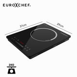 Cooktops & Stoves: EUROCHEF Induction Cooktop, 2000W, 9 Heat Levels, Fast Electric Portable Cooker, Touch Controls with Slider