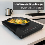 Cooktops & Stoves: EUROCHEF Induction Cooktop, 2000W, 9 Heat Levels, Fast Electric Portable Cooker, Touch Controls with Slider