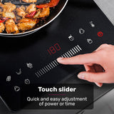 Cooktops & Stoves: EUROCHEF Induction Cooktop, 2000W, 9 Heat Levels, Fast Electric Portable Cooker, Touch Controls with Slider