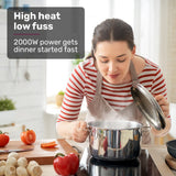 Cooktops & Stoves: EUROCHEF Induction Cooktop, 2000W, 9 Heat Levels, Fast Electric Portable Cooker, Touch Controls with Slider