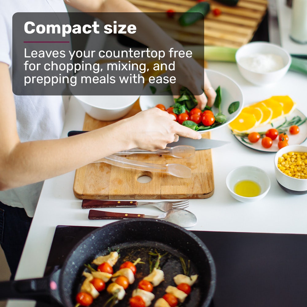 EUROCHEF Induction Benchtop Cooktop, 2000W, 9 Heat Levels, Fast Electric Portable Cooker, Touch Controls with Slider